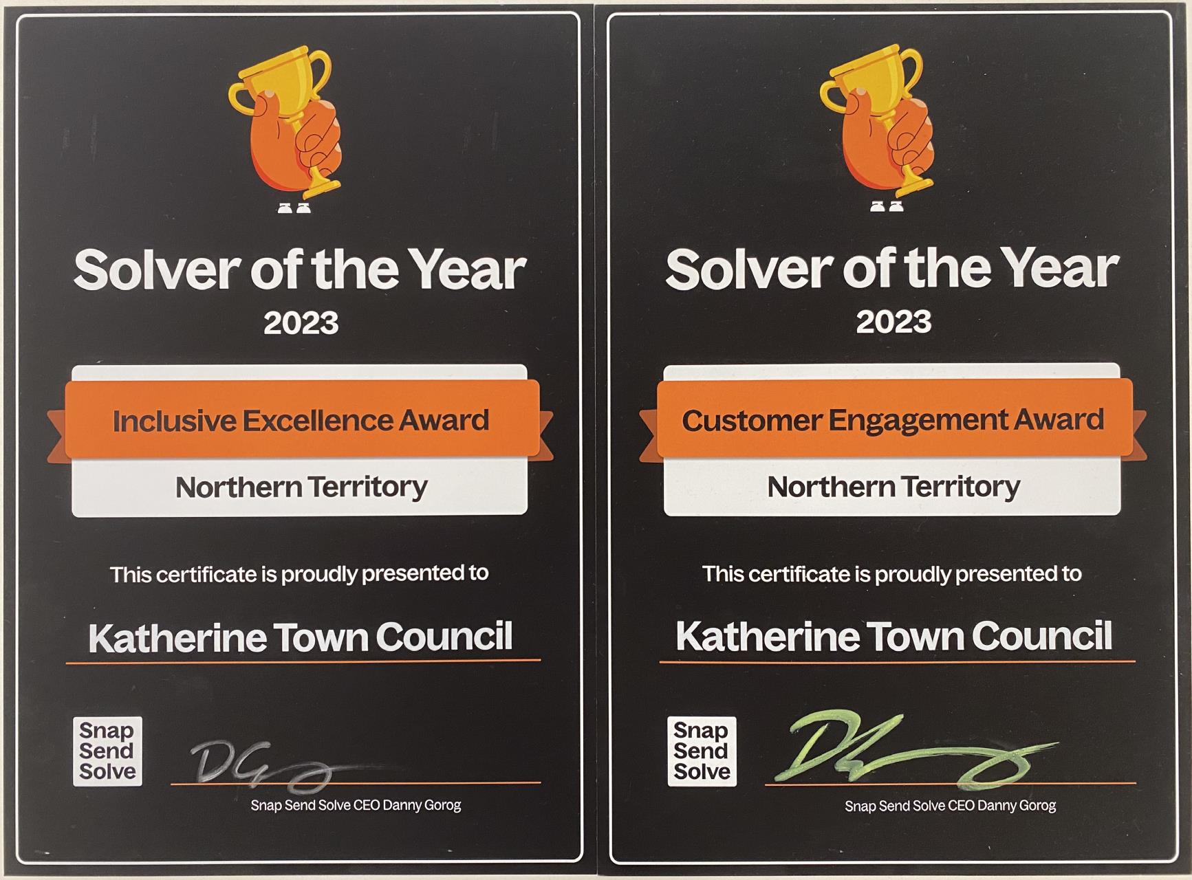 Media Release - Katherine Town Council Wins Dual Snap Send Solve Awards