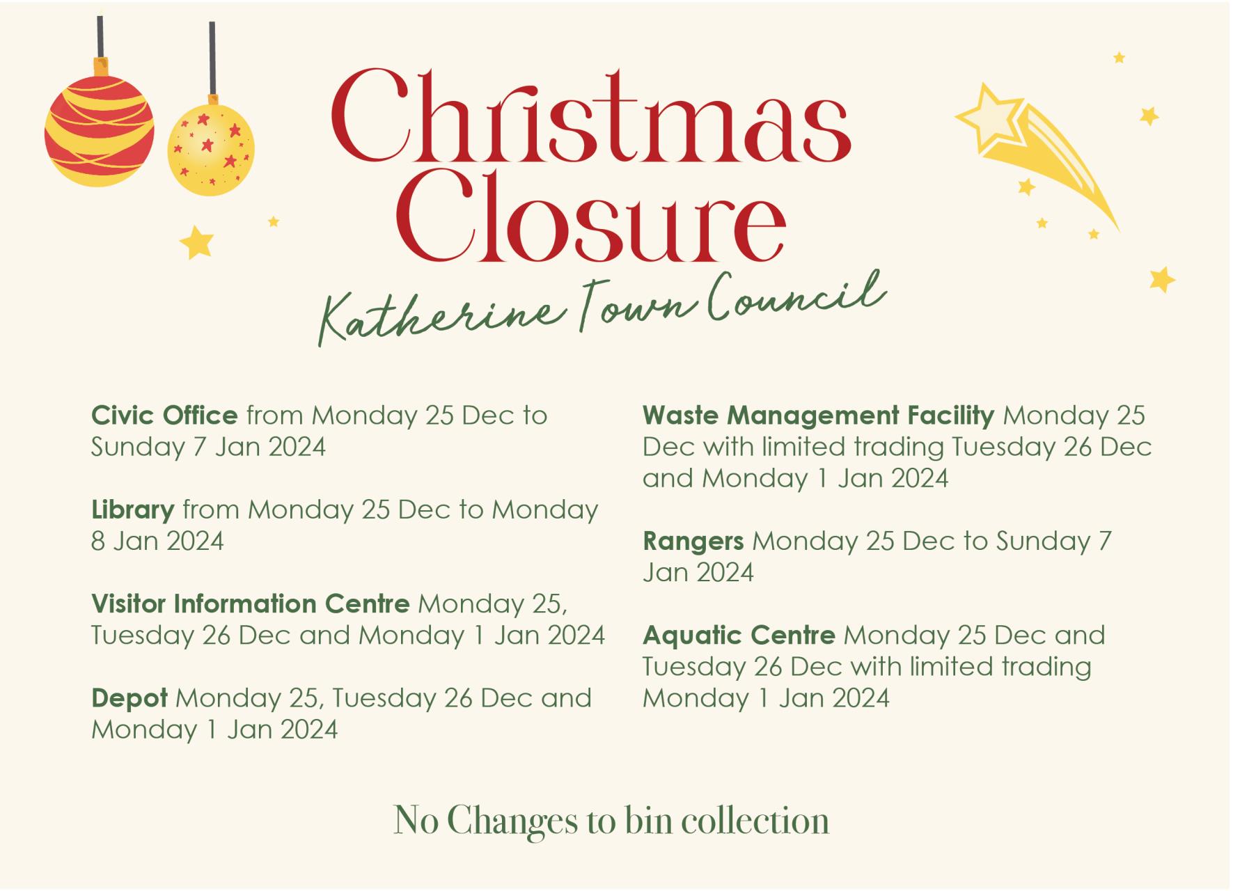 Christmas Closures 