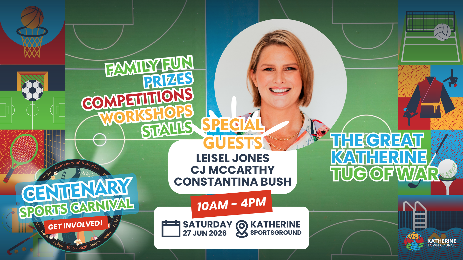 Centenary Sports carnival special guests Cj McCarthy, Leisel Jones and Constantina Bush