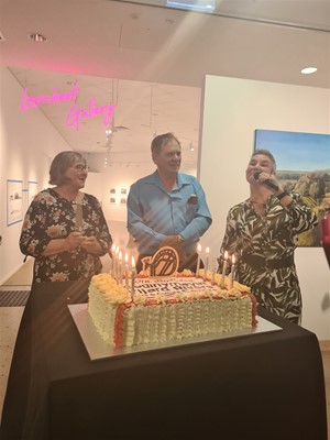 September - Mayor Lis Clark photos - Cutting the cake at GYRACC's 10th